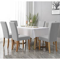 Набір чохлів велюрових на стілець 6 шт, сірий універсальний Ruhhy Польща