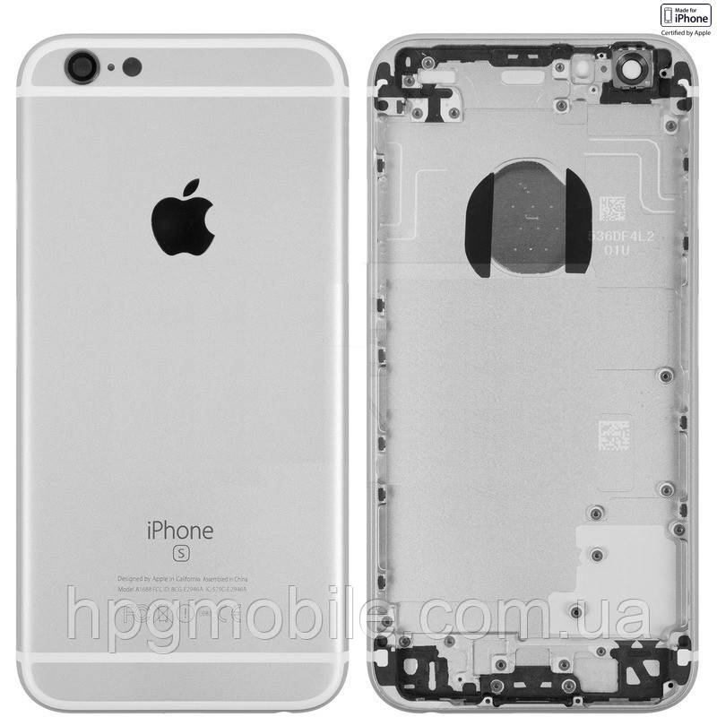 Корпус для iPhone 6S, з тримачем SIM-картки, з кнопками, сріблястий (Silver), оригінал, фото 1