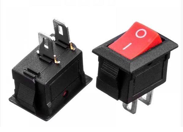 Перемикач KCD11-101 (1-0) 3A 15x10mm mini червоний, фото 1