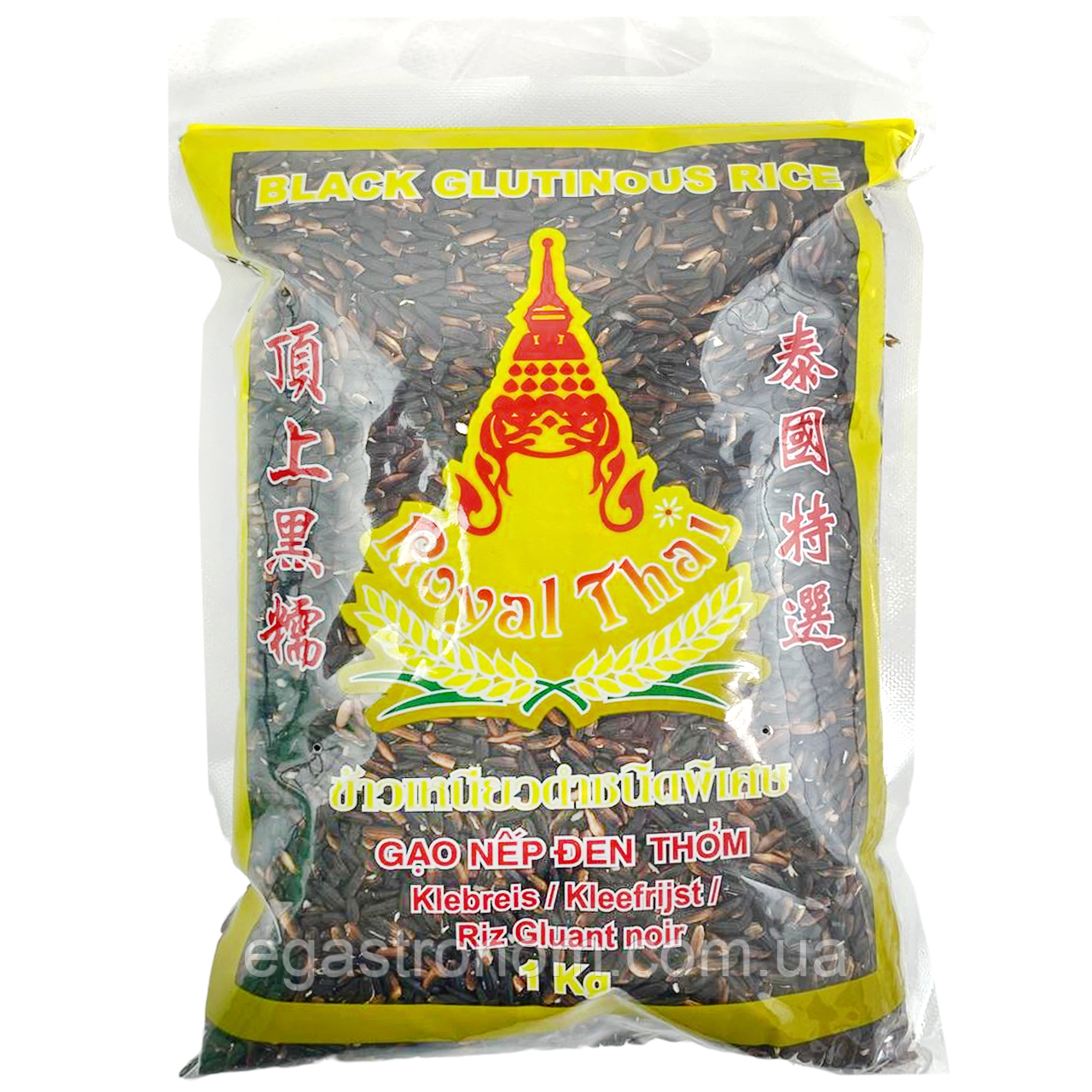 Рис клейкий чорний Роял Таі Royal Thai 1kg 10шт/ящ (Код: 00-00015703)