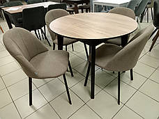Круглий стіл Oliver 98+30см. стільниця HPL Egger H 3700 ST10, фото 4