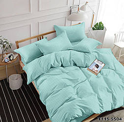 "м'ята" двоспальна постільна білизна тканина мікрострайп сатин