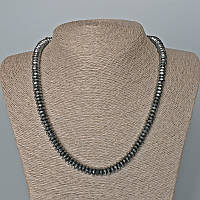 Намисто Гематит гранований рондель d-8х3мм+- L-48см+- купити біжутерію оптом в інтернеті