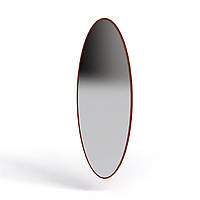 Настенное зеркало 1 Компанит овальной формы в раме для прихожей или гостиной Дуб Крафт