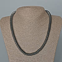 Намисто Гематит гладкий рондель d-8х3мм+- L-48см+- купити біжутерію оптом в інтернеті
