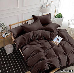 "шоколад" двоспальна постільна білизна тканина мікрострайп сатин