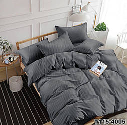 "світло-сірий" двоспальна постільна білизна тканина мікрострайп сатин