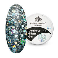 Глиттер гель что светится в темноте, 5 гр, Luminous Glitter Gel 11