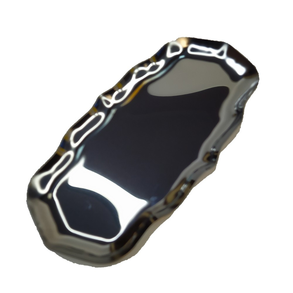 Металевий лоток для манікюрних інструментів Global Fahion, фігурний, сріблястий, 21.5 х 11 см, фото 1