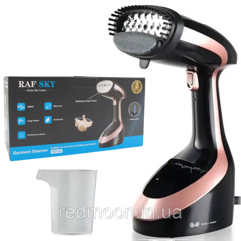 Вертикальний ручний відпарювач 1800W, RAF SKY RS7308 / Домашня парова праска для одягу / Пароочисник