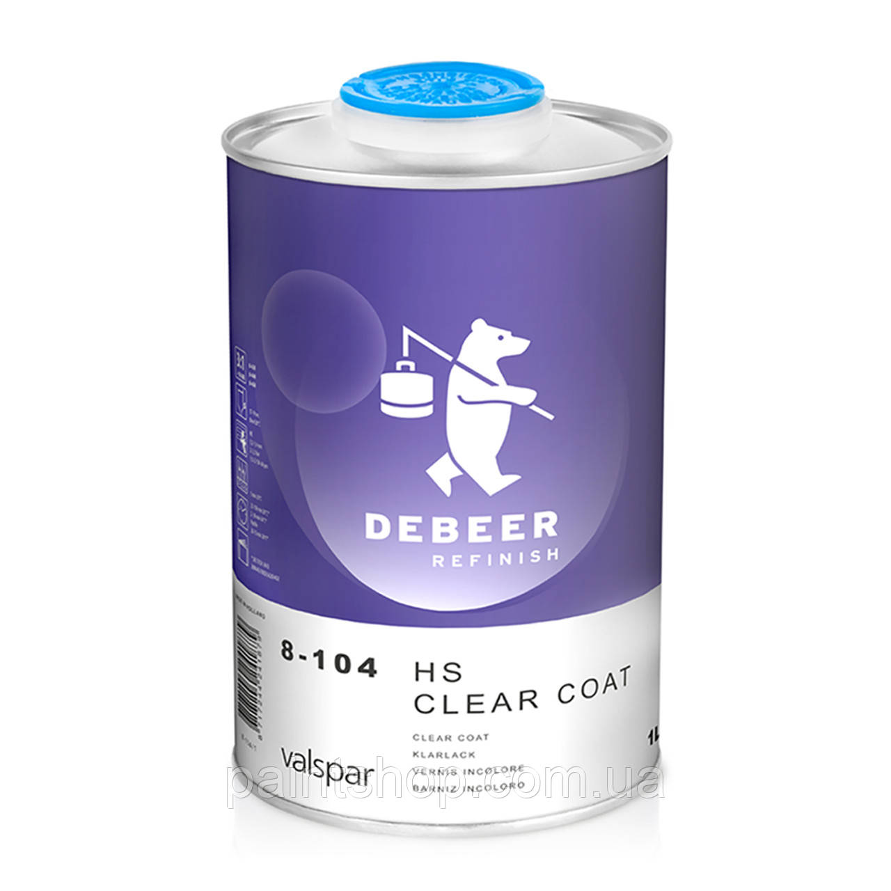 Лак автомобільний DeBeer 8-104 HS Clear Coat глянцевий 1 л, фото 1