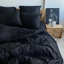 "чорне" двоспальна постільна білизна тканина мікрострайп сатин