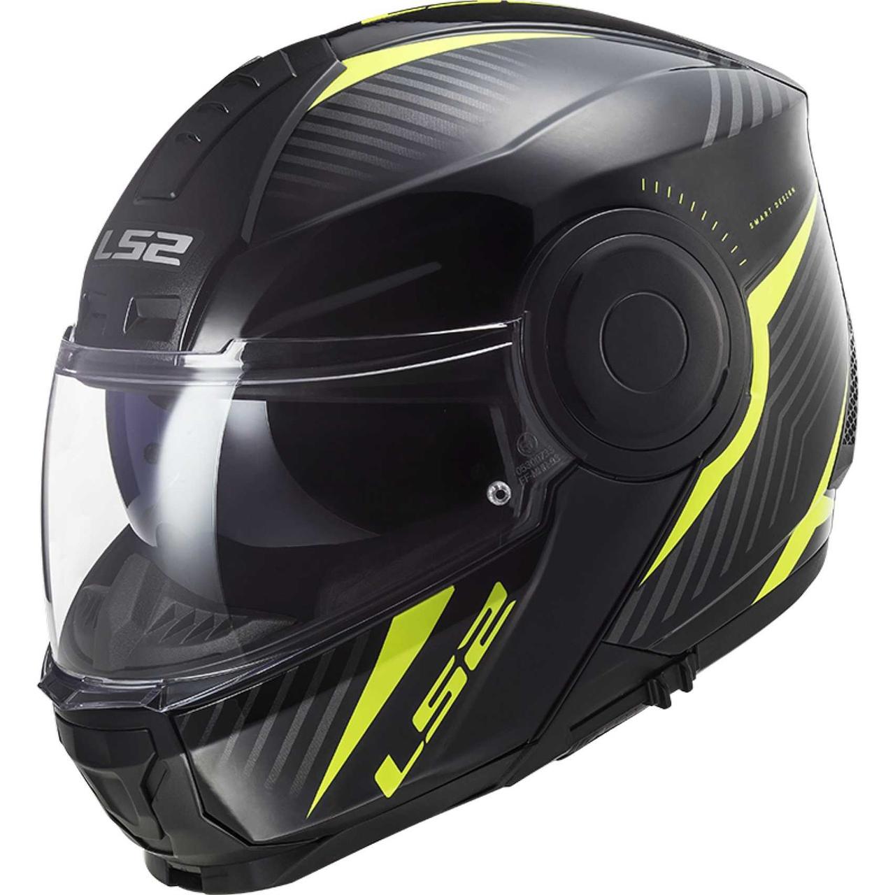 МОТОШОЛОМ МОДУЛЯР LS2 FF902 SCOPE SKID КОЛІР BLACK H-V YELLOW