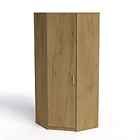 Шкаф-угловой для спальни Компанит в угол комнаты с одной дверкой и вместительными полками для вещей Дуб Крафт