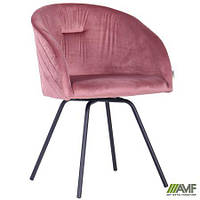 Кресло поворотное Sacramento черный/велюр розовый антик AGS