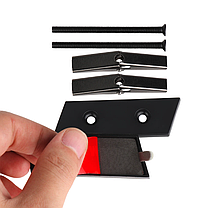 Емблема шильдік S3 AUDI (Ауди) для решітки радіатору - Чорний глянець 68х22 мм, фото 3