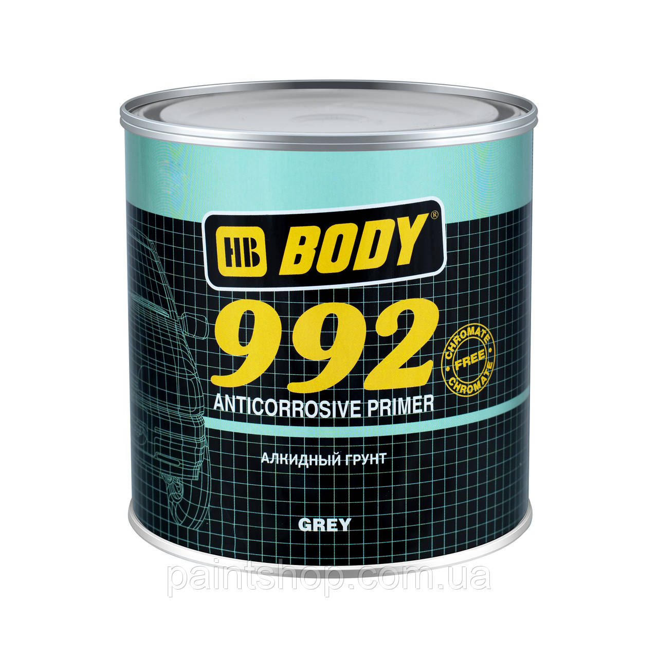 Грунт антикорозійний HB Body 992 1K Сірий 1 кг, фото 1