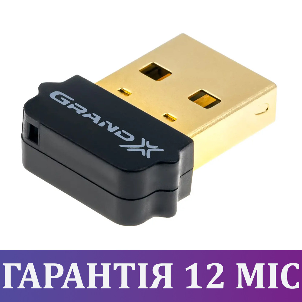 Блютуз адаптер для ПК Grand-X BT40G aptX USB, юсб переходник/приемник ...