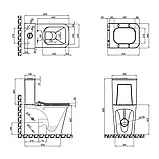 Унітаз Qtap Nando підлоговий Rimless 620х345х800 мм із сидінням Slim Duroplast/Soft-close, фото 7
