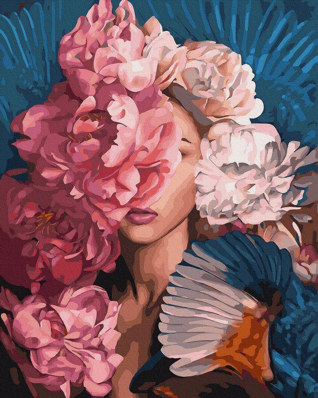 Акційна Картина за номерами Портрет з півоніями (ANG448) 40 х 50 см, фото 1