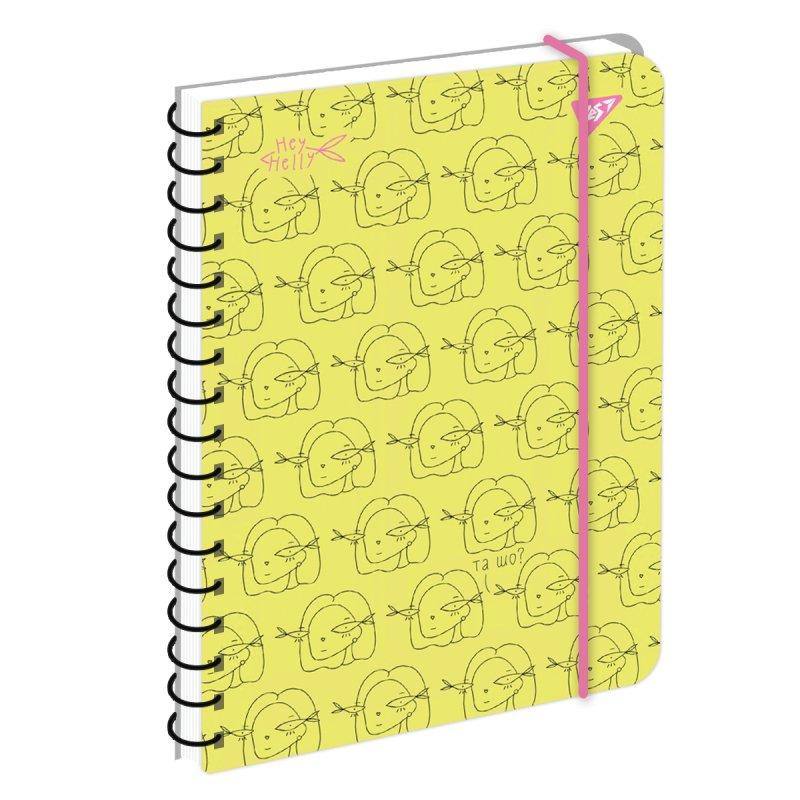 Блокнот YES А5/80 листів подвійна спіраль з гумкою "Hey Helly", клітинка 151837 G-Rich, фото 1