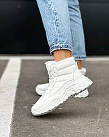 Женские белые зимние ботинки, женские молодежные зимние ботинки, женские зимние белые ботинки на молнии 40