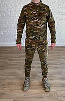 Мужской зимний комплект тактический мультикам пуловер с брюками на флисе M (48)
