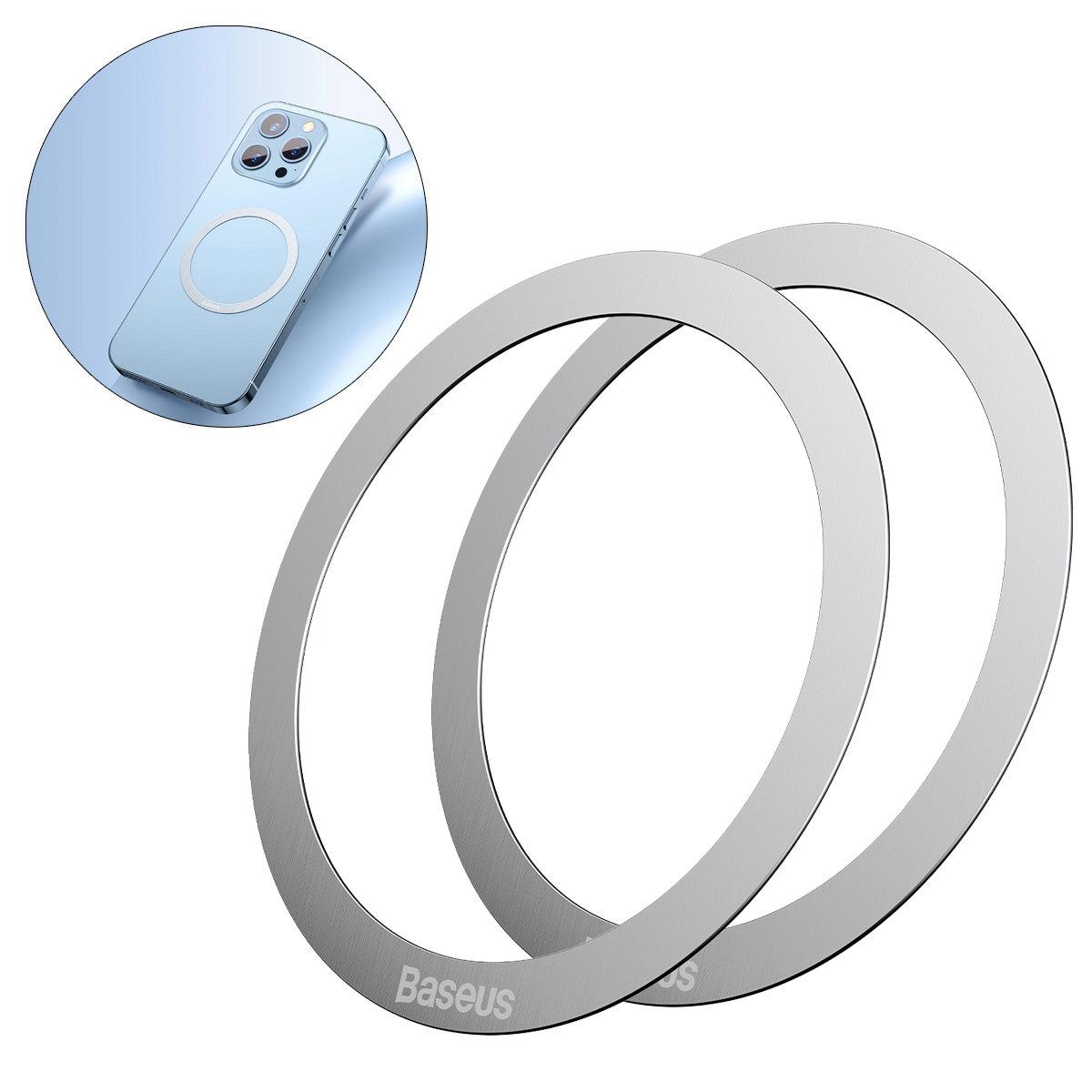 Магнітне кільце Baseus Halo Series Magnetic Metal Ring (2 шт), Silver (PCCH000012)