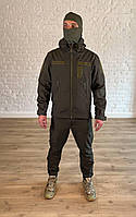 Военная форма SoftShell куртка + штаны с защитой от влаги Олива армейская осенняя форма Olive XXL (54)