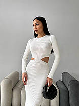 В'язане силуетне плаття максі з вирізами на боках і розрізом ззаду, фото 4