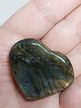 Лабрадор кабашон камінь серце без оправи 33*41*12 мм. натуральний лабрадор Індія, фото 7