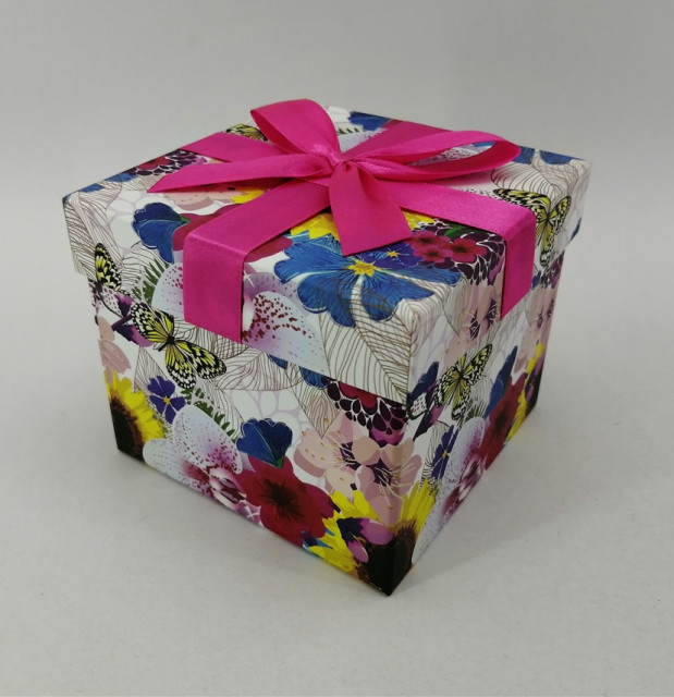 Коробка подарункова 8х8х8см №GS11701-1/Мандарин/, фото 1