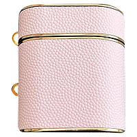 Кожаный футляр Suitcase для наушников AirPods 1/2 Pink