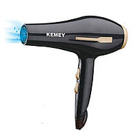 Профессиональный фен для укладки волос Kemei CFJ-KM-2378 Черный Фен для волос на 1300 Вт