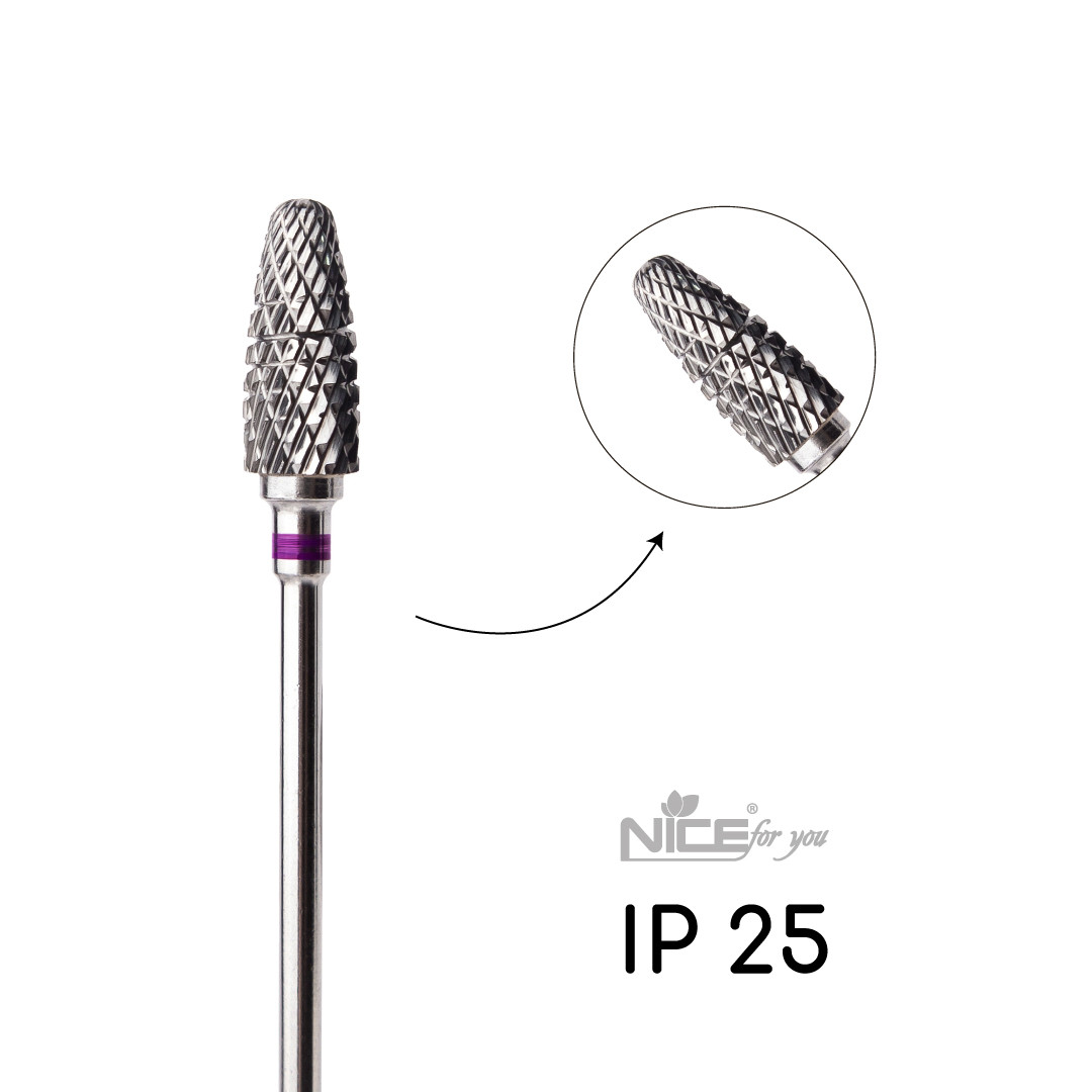 Фреза твердосплавна Nice for you Кукурудза IР 25 Фіолетова насічка (d 6 мм, L13 мм), фото 1