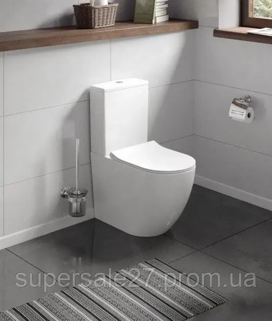 Унитаз-компакт KOLLER POOL Round Rimless RN-0665-RC-C + RN-0665-RC-T с сиденьем Soft Close, фото 1