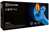 Профессиональные перчатки Mercator GoGrip Long, повышенной прочности, синие, размер M, 50 штук.