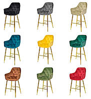 Барное кресло Chic BAR 75-GD на золотых металлических ножках, мягкое сиденье