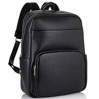 Чоловічий шкіряний рюкзак для ноутбука чорний Tiding Bag NM18-003A