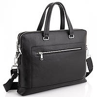 Мужская кожаная сумка с отделением для ноутбука Leather Collection Черная
