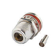 Гніздо на корпус N Female (мама, розетка) під пайку і обтиск на кабель RG-316 RG-188 RG-174 LMR100 прямий роз'єм, фото 2