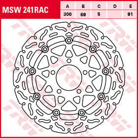 Гальмівний диск передній для мотоцикла SUZUKI TRW / LUCAS MSW241RAC