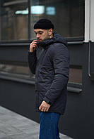 Качественная мужская зимняя комфортная серая курточка, удобная непромокаемая мужская серая зимняя куртка