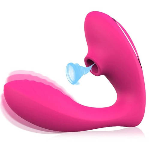 Вуманайзер рожевий 2 в 1 вібратор з вакуумною стимуляцією клітора 10 ...