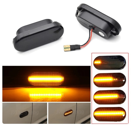 Поворот vw sharan Volkswagen Sharan 1995-2010 Повторювач повороту Фольксваген Шаран (2шт динамічні чорні ЛЕД), фото 1