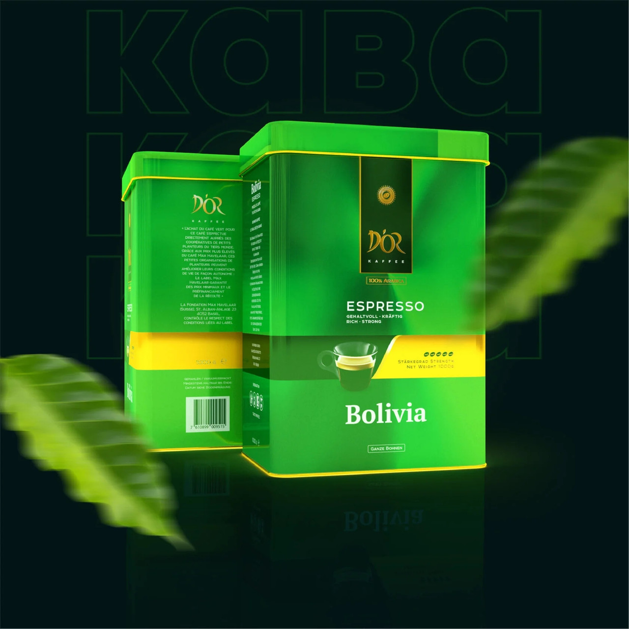 ОРИГІНАЛ! Кава в зернах D'or Kaffee Espresso Bolivia 1 кг у залізній банці