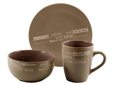 Набір посуду керамічний 3 предмети 16003-D2 ТМ INTEROS FG