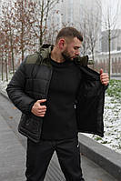 Зимова куртка Європейка хакі-чорна хорошее качество