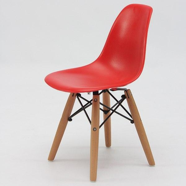 Красный стул пластиковый детский на буковых ножках KIDS NIK - фото 4 - id-p2053310780