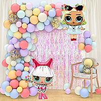 Набор 115 шаров для фотозоны Куклы ЛОЛ Разноцветный